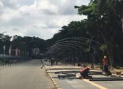 Dispora Kaltim Lakukan Pembangunan Kanopi di Gor Kadrie Oening Guna Menambah Kenyamanan Pengunjung